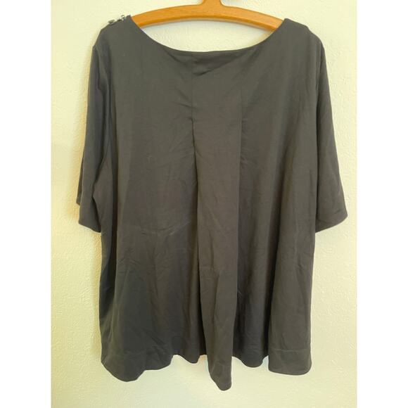 Earl Jean Bead Neckline Black Woman's PLUS SIZE Top 2X - Picture 6 of 10